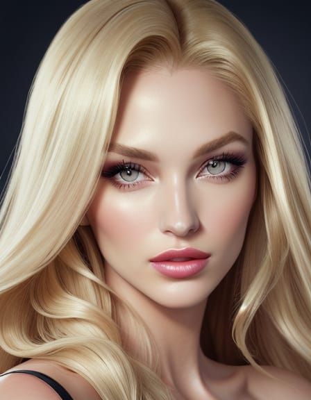 Glamorous Blonde Bombshell in High-Key Lighting