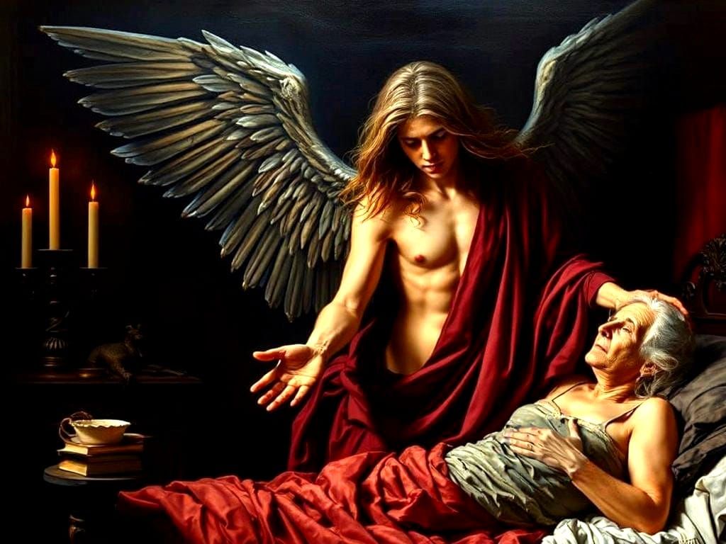 in the midnight hour, Angel of Death welcomed her - memento mori  by @DavidP