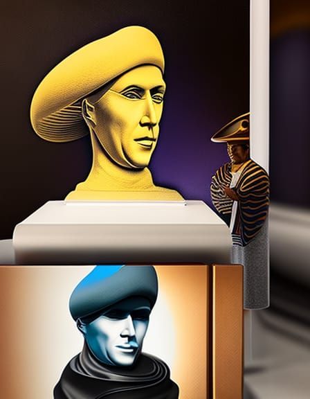 "Pablo Picasso Van Gogh H.R. Giger deep color contrasting co...