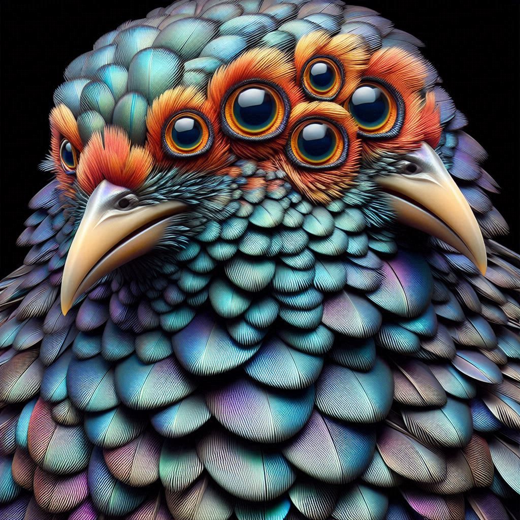 Polychrome Surreal Siamese Twin Canary