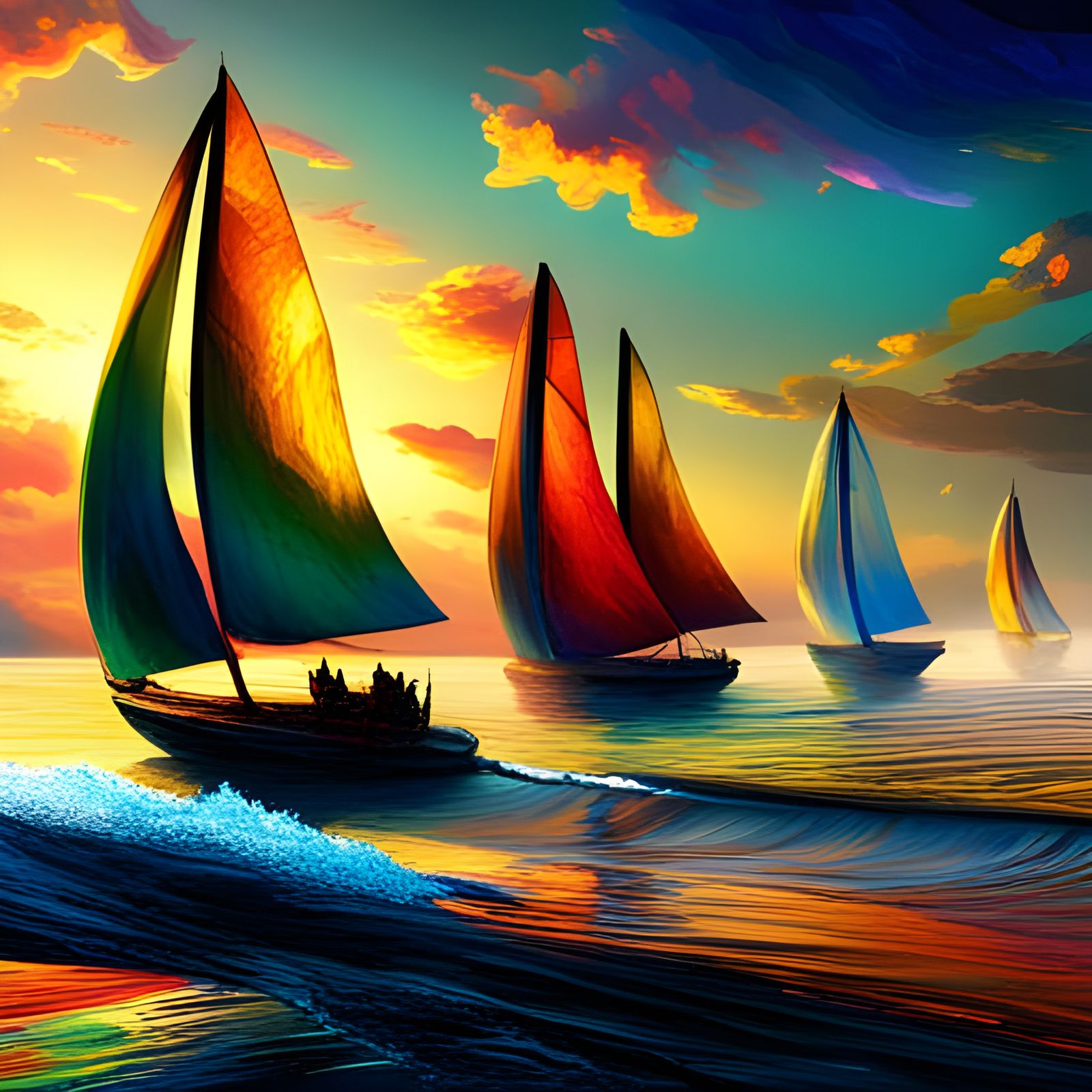 sailboats on the sea