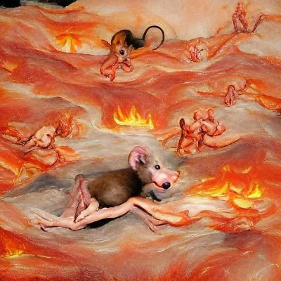 A naked rat in hell