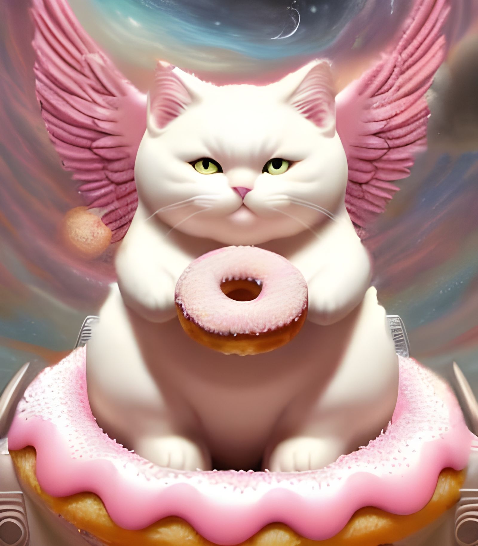 Mr. Grumblepuss steals the 🍩 🐈🍩 mothership…    by @Cushla