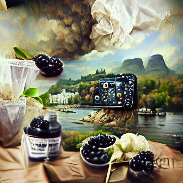 blackberry photograpgh vintage realistic Behance HD detailed painting acrylic art matte painting 
