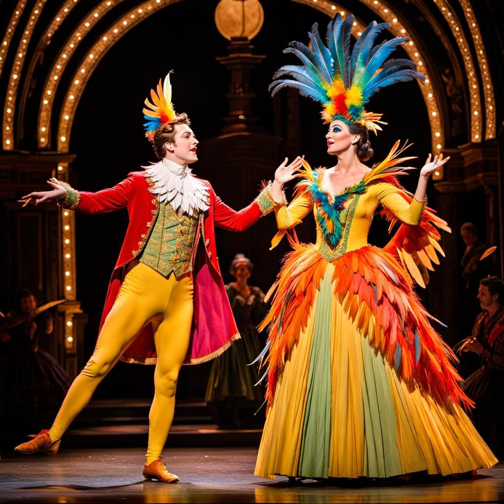 Papageno and Papagena from Mozart's opera The Magic Flute  by @Wolfgang