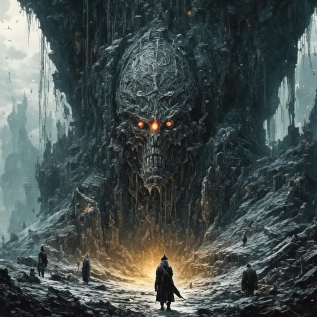 <lora:Dark fantasy:1.0> <lora:Dark fantasy realism:1.0> bald...