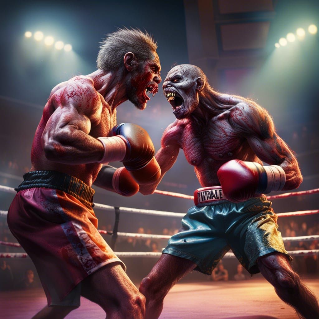 Monsters Boxing - Ai Generated Artwork - Nightcafe Creator