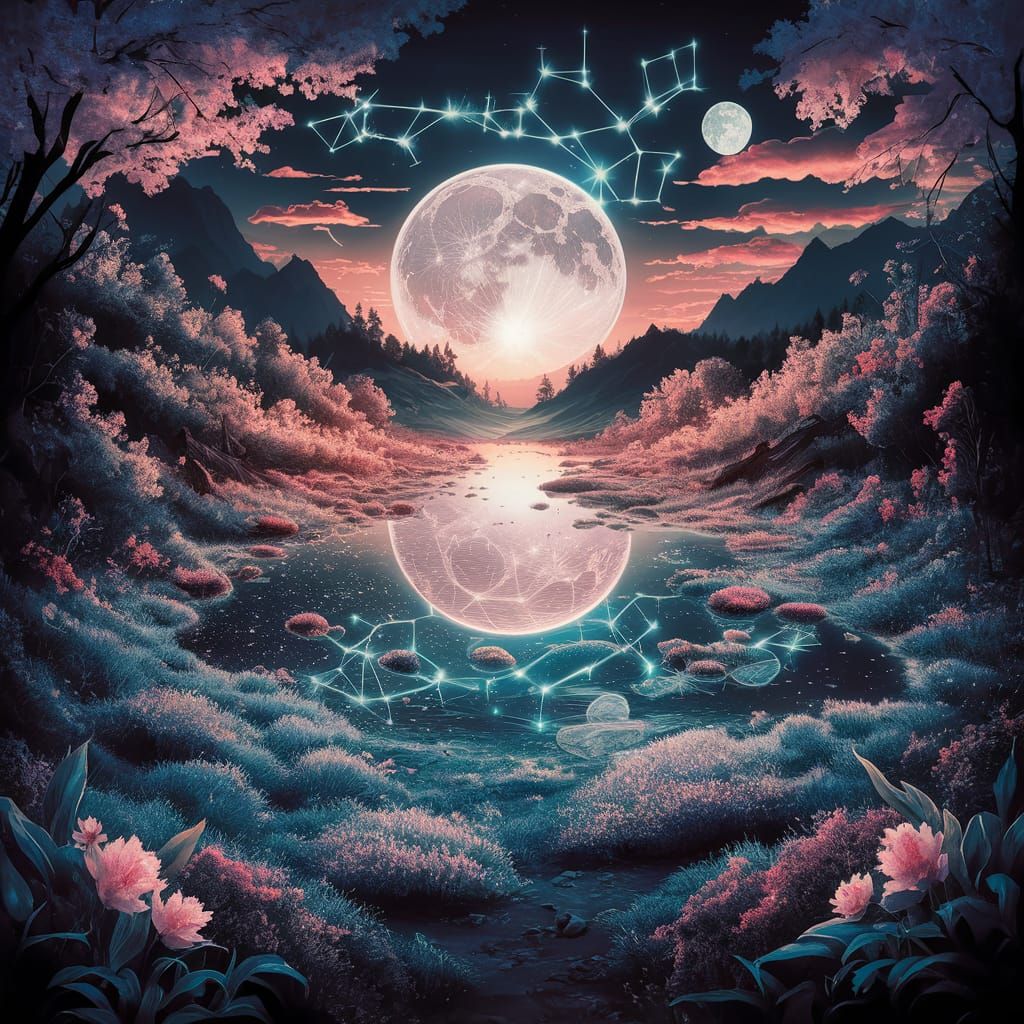 Moonlit night - AI Generated Artwork - NightCafe Creator