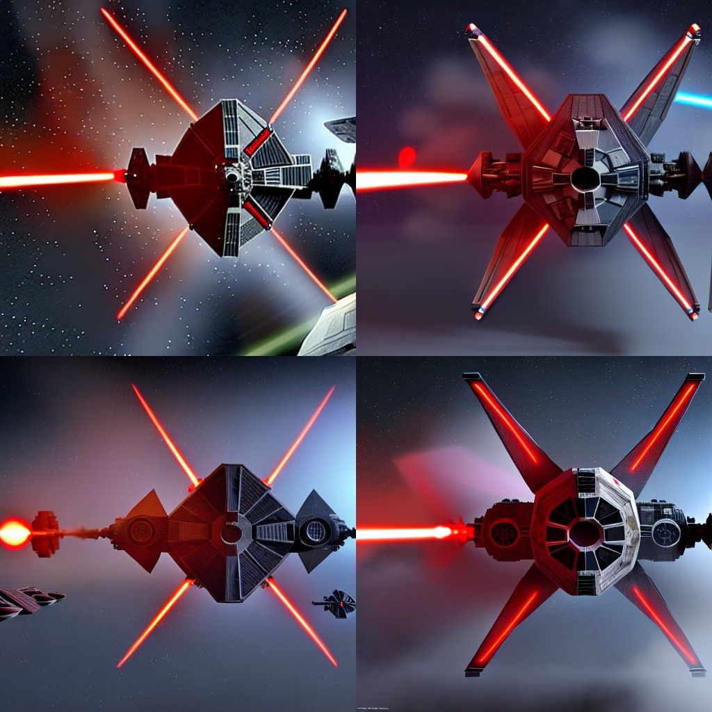 Empire Tie fighter jet star wars, concept art scifi, deep sp...