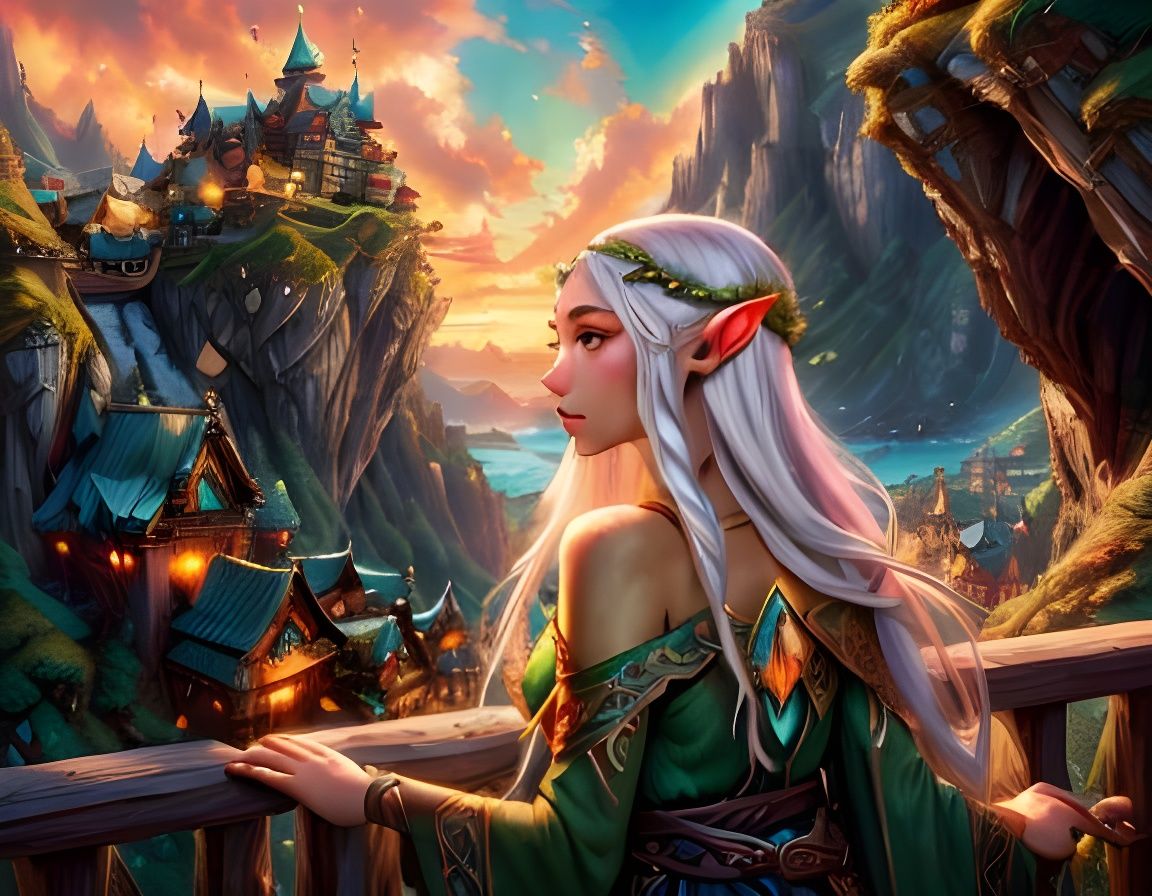 Elf on the Balcony (Dreamshaper 1.5)  by @FrancesFantasy