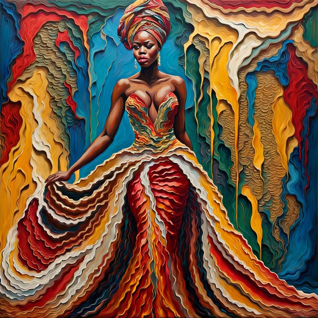 Impasto, fluid art, fluid paint, thick oil paint, Sharp edge...