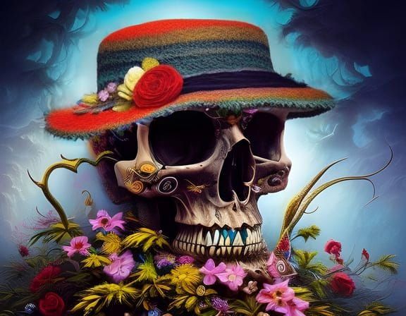 Skull in hat