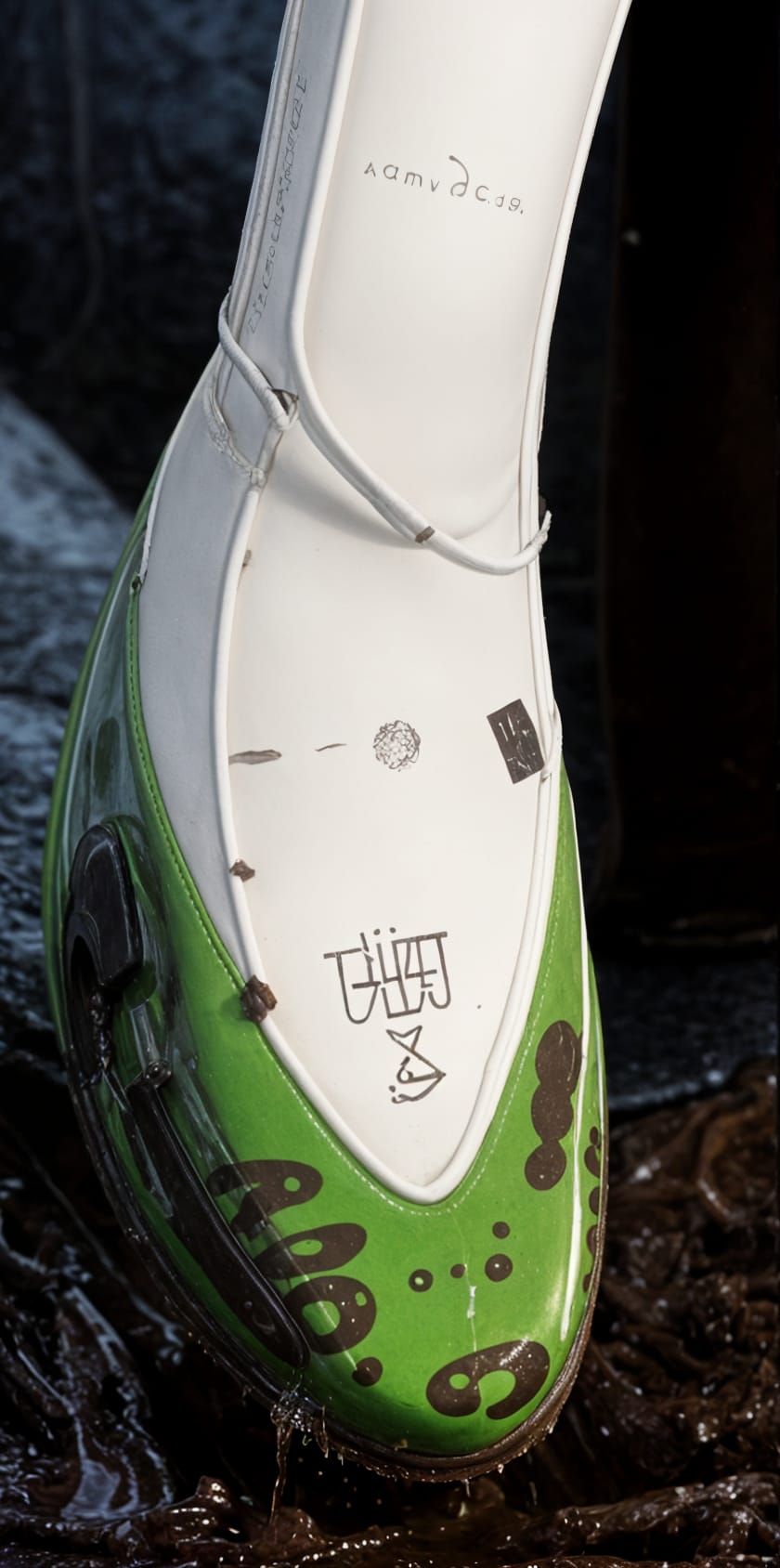 Cosmo the Seedrian's Muddy Green Flat Shoe