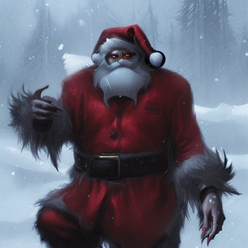 werewolf santa claus - AI Generated Artwork - NightCafe Creator