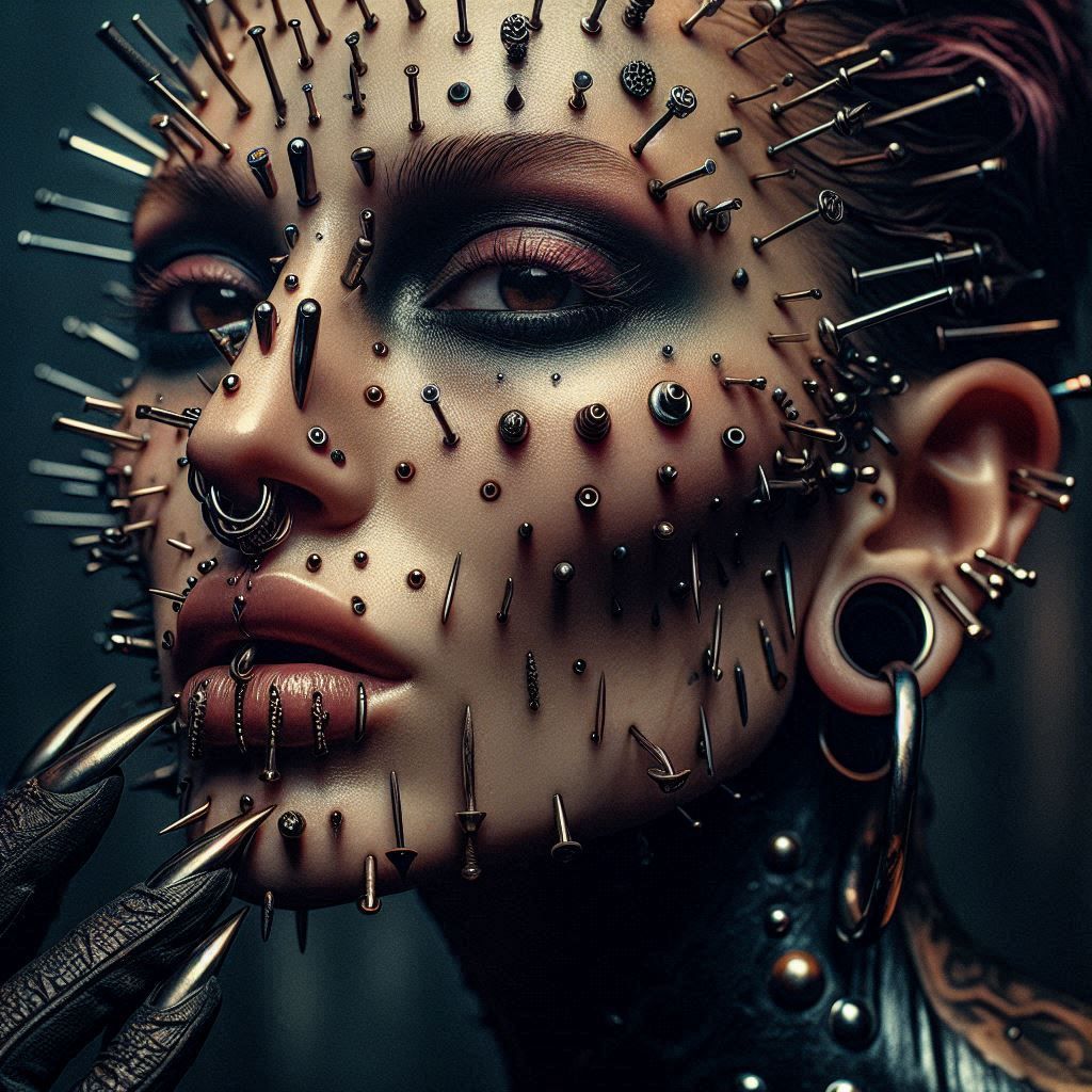 Portraits of a Serial Creator : Extreme Facial Piercing