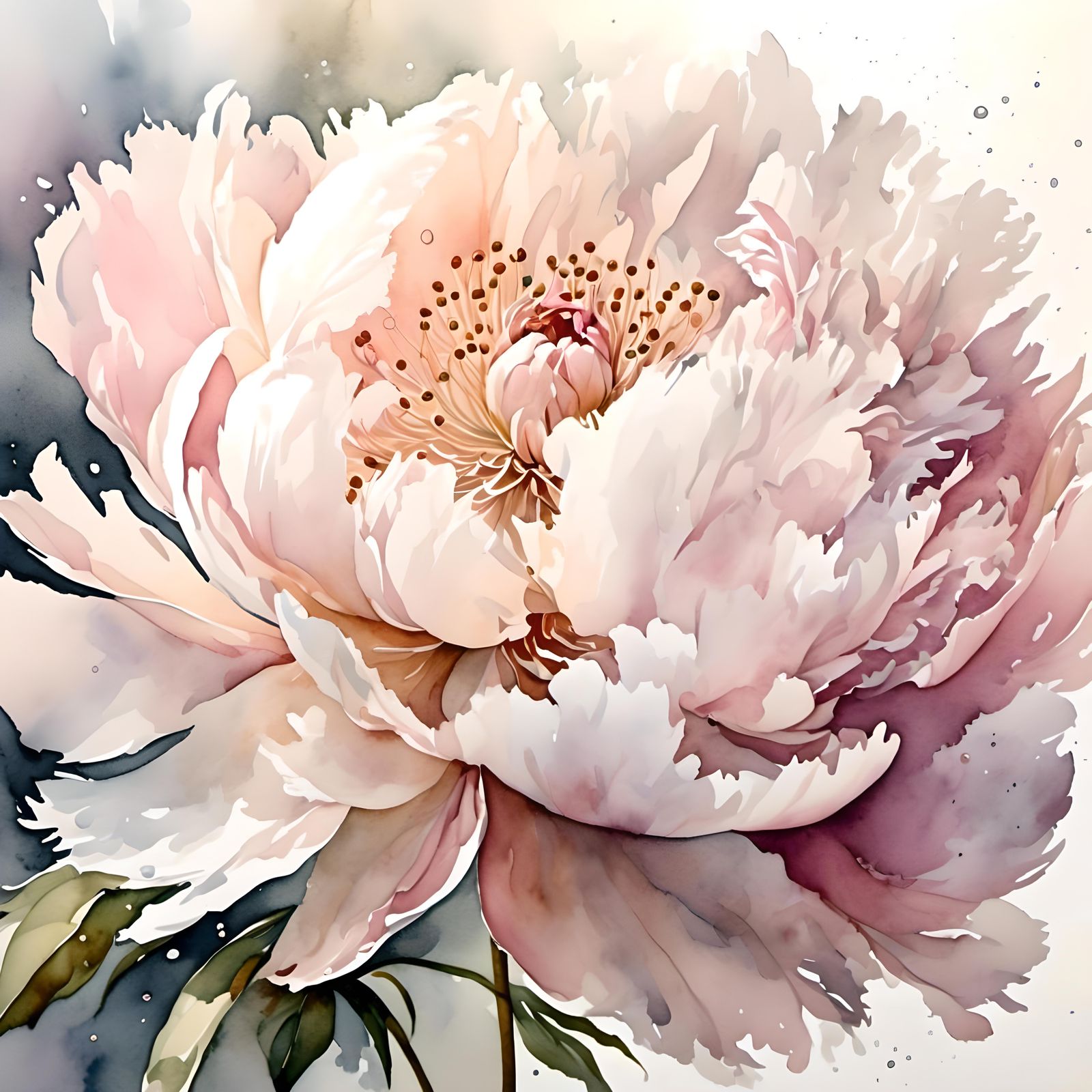 The palest pink peony