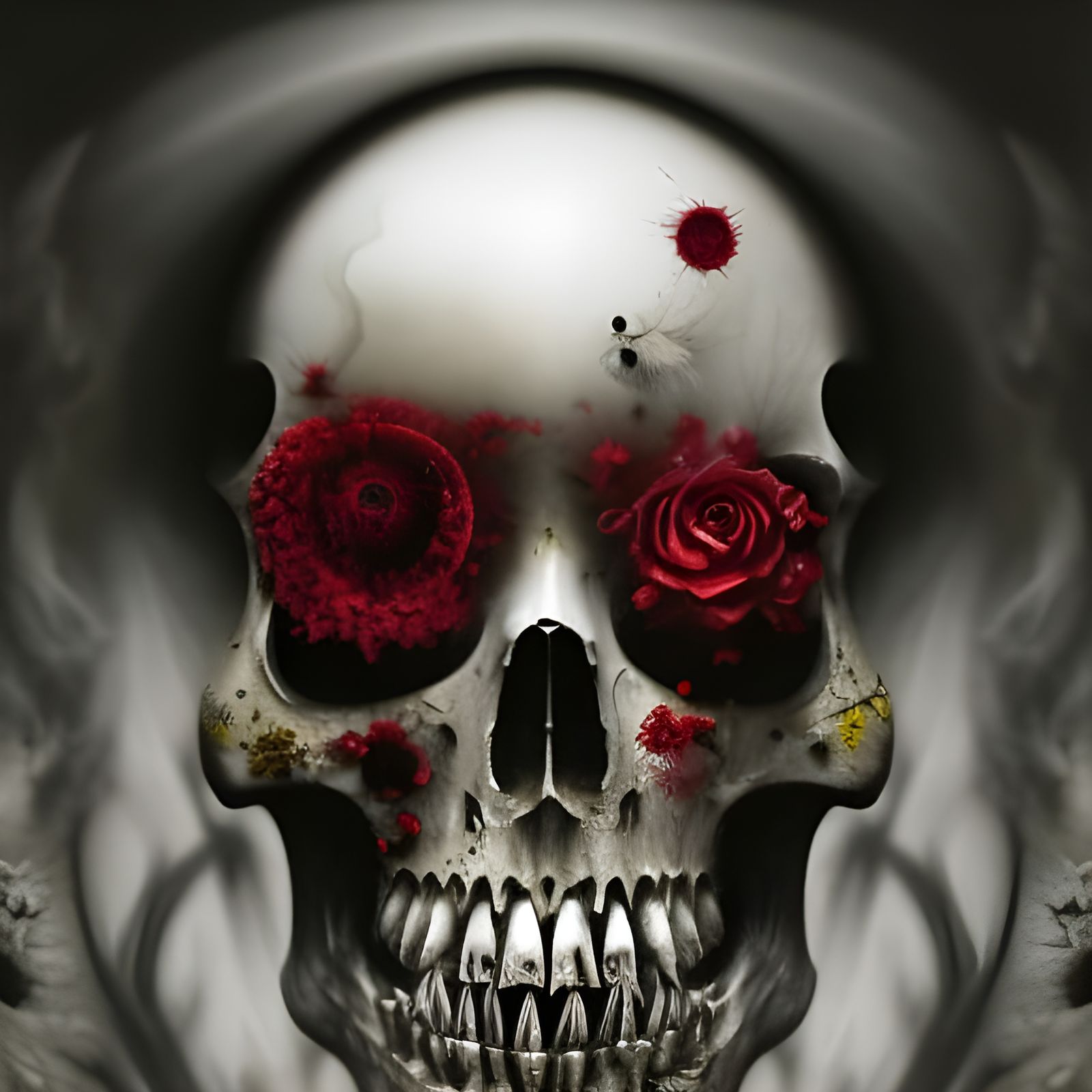 Bleeding blossoming skull