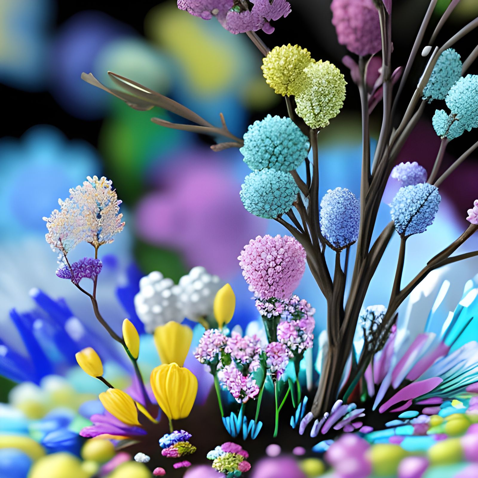 Blossoming Crystaline Wonders in Microscopic Detail
