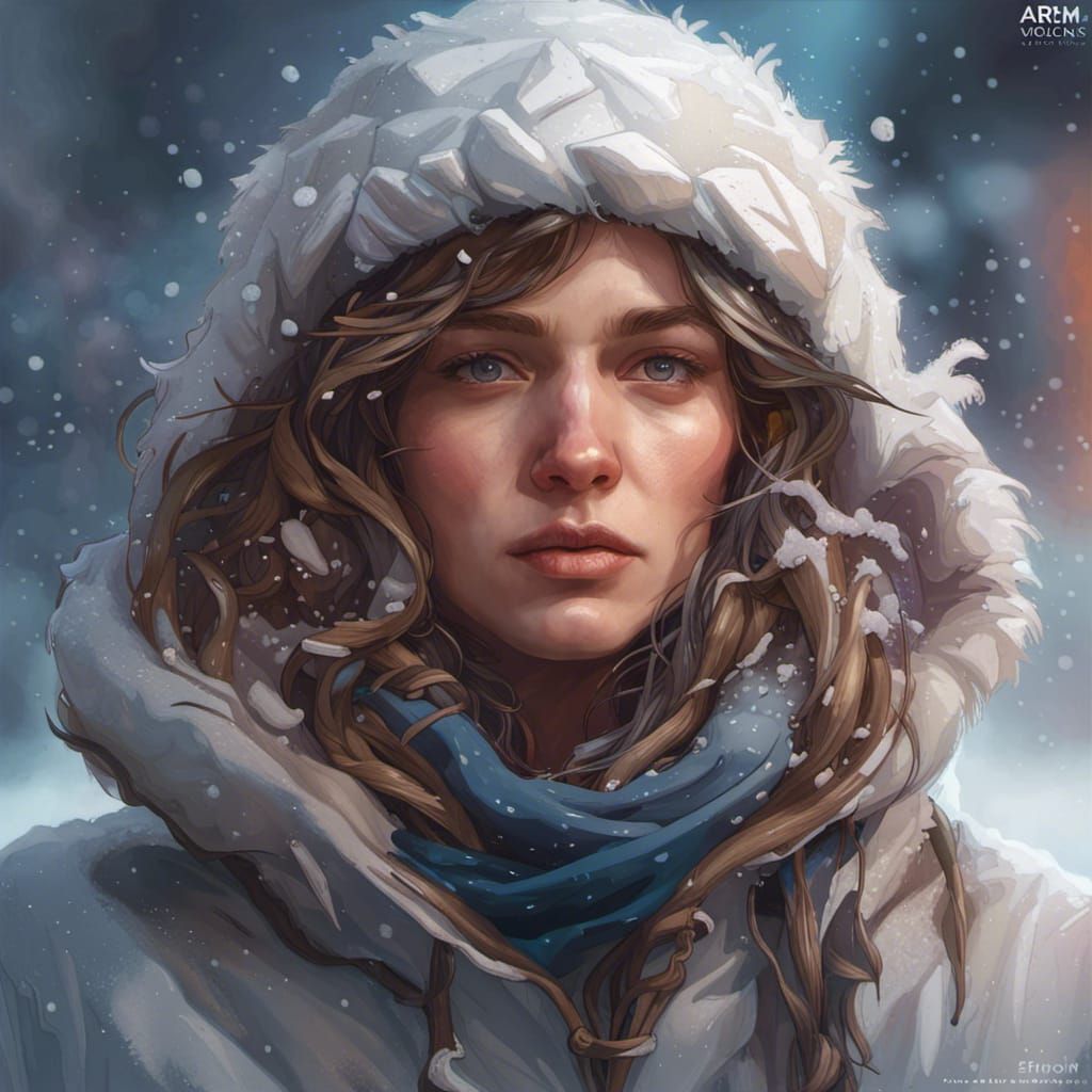 Snowy Portraits head and shoulders portrait, 8k resolution concept art portrait by Greg Rutkowski, Artgerm, ...  by @Papilou
