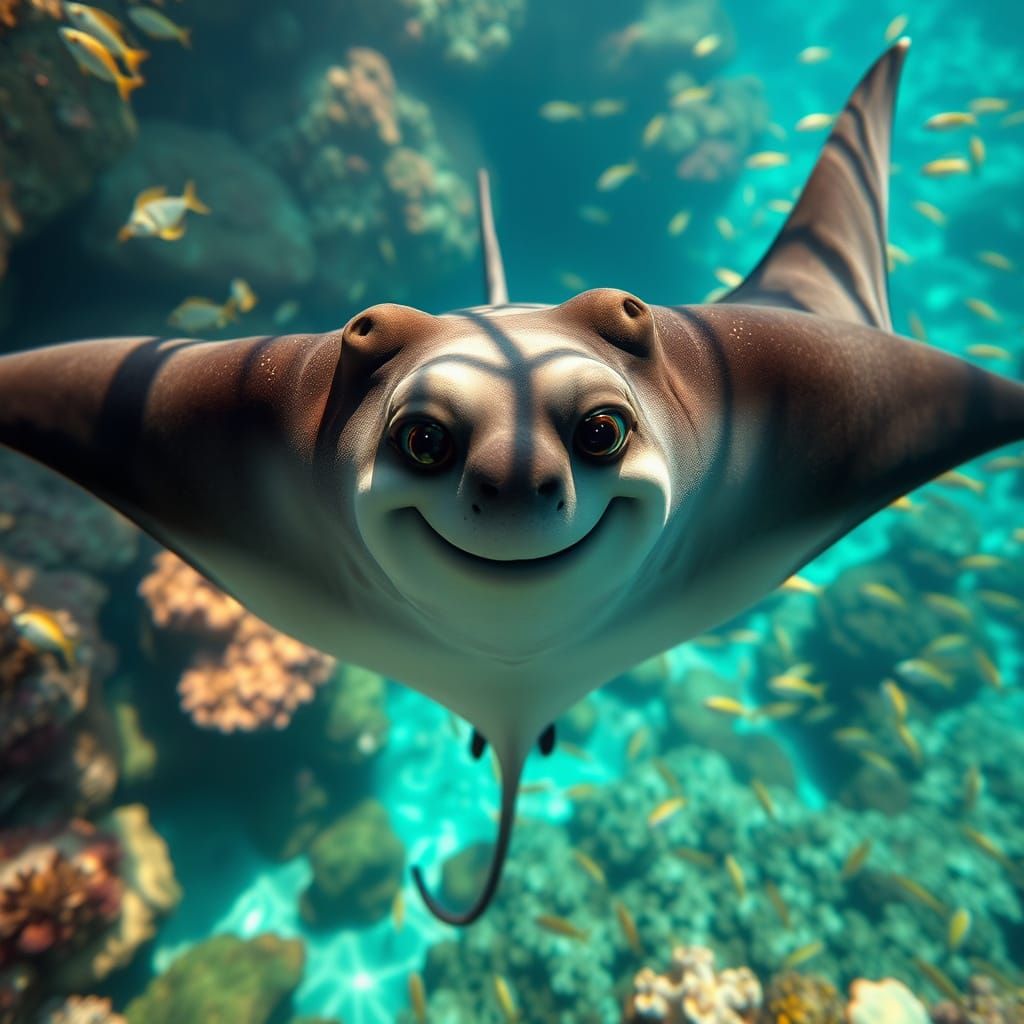 A disturbing manta ray