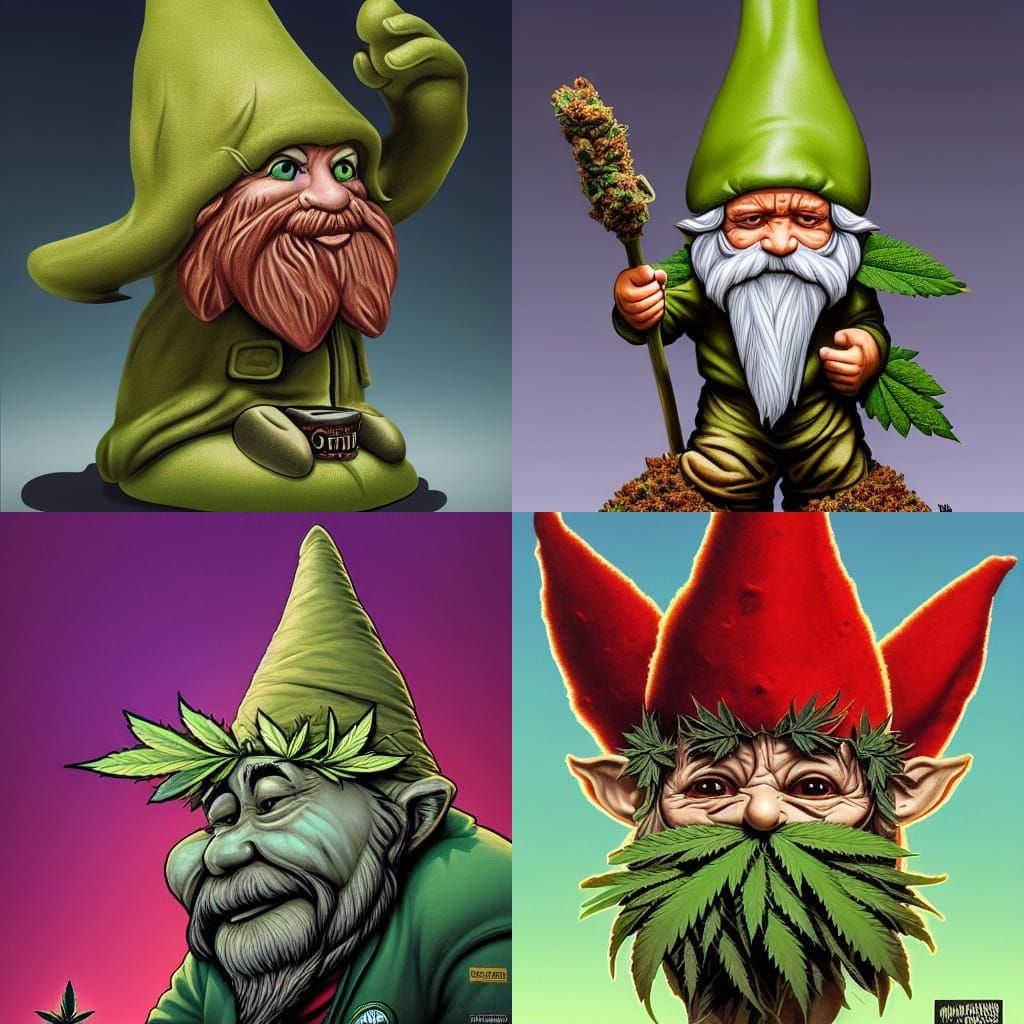 high resolution gnome made out of cannabis marijuana