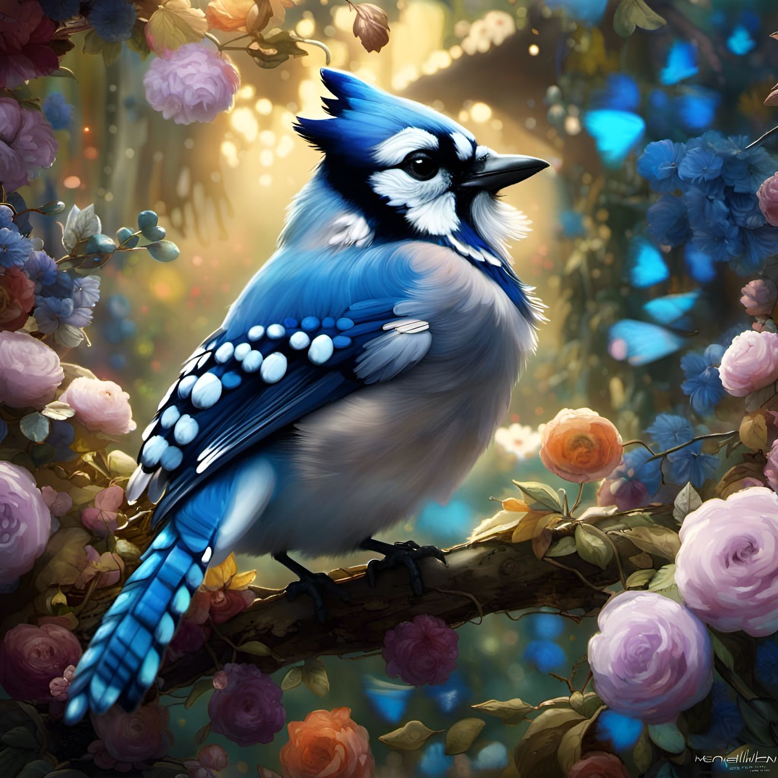 Cute Blue Jay! - AI Generated Artwork - NightCafe Creator
