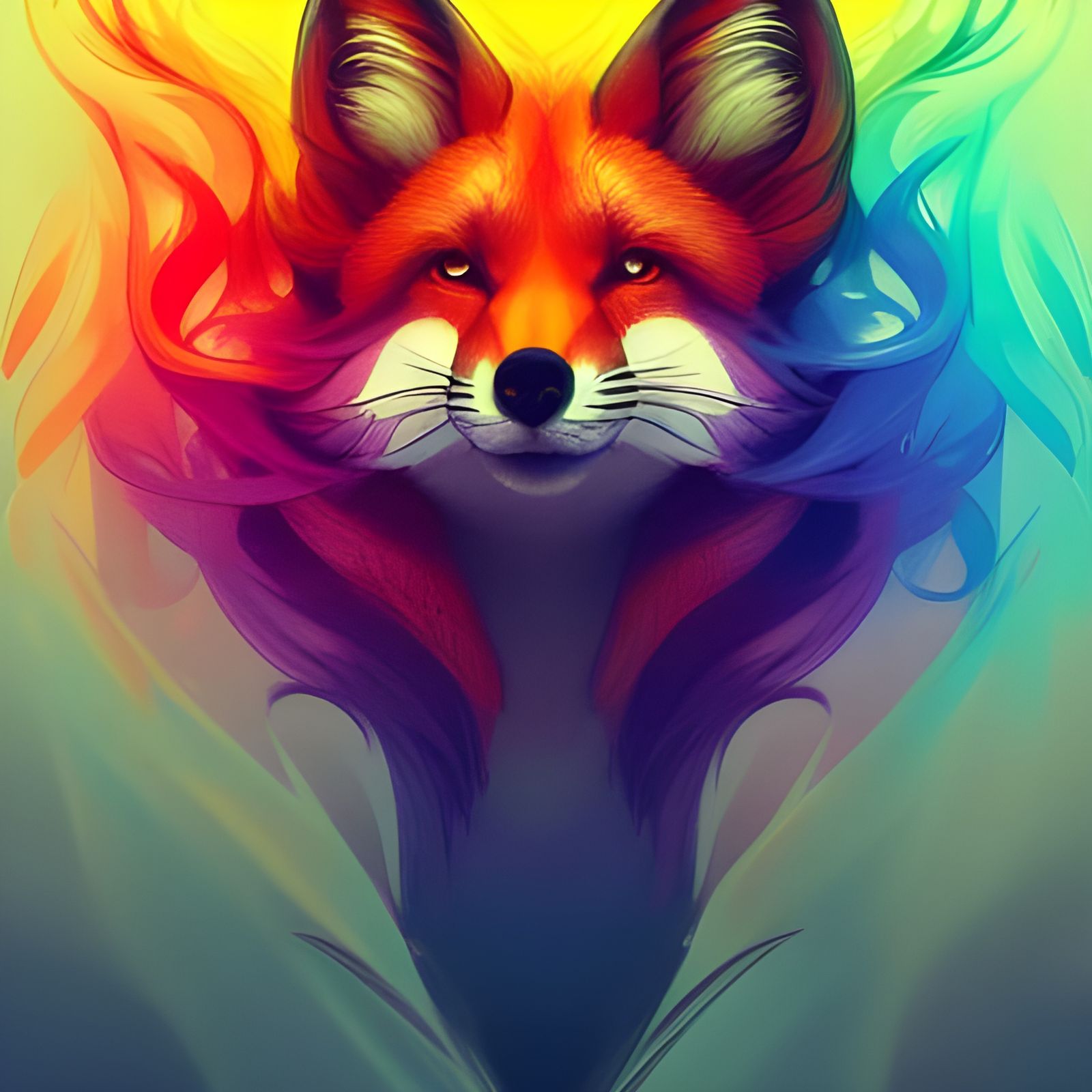 Rainbow fire ribbon Fox colours