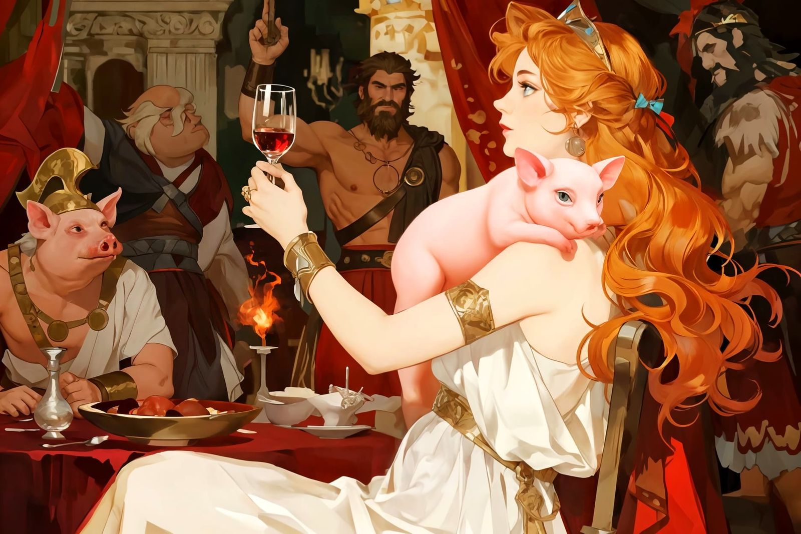 Circe and the Swine (piglet version)