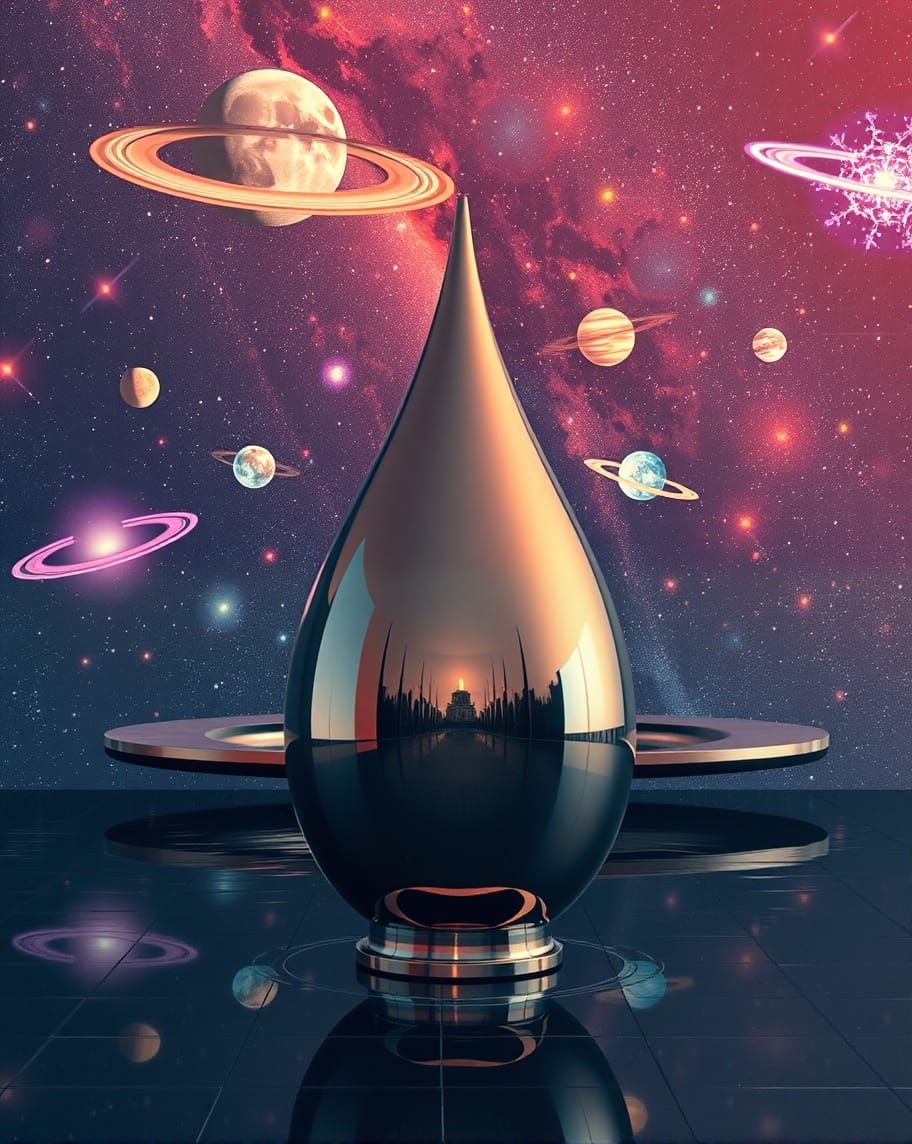 Teardrop-shaped sculpture