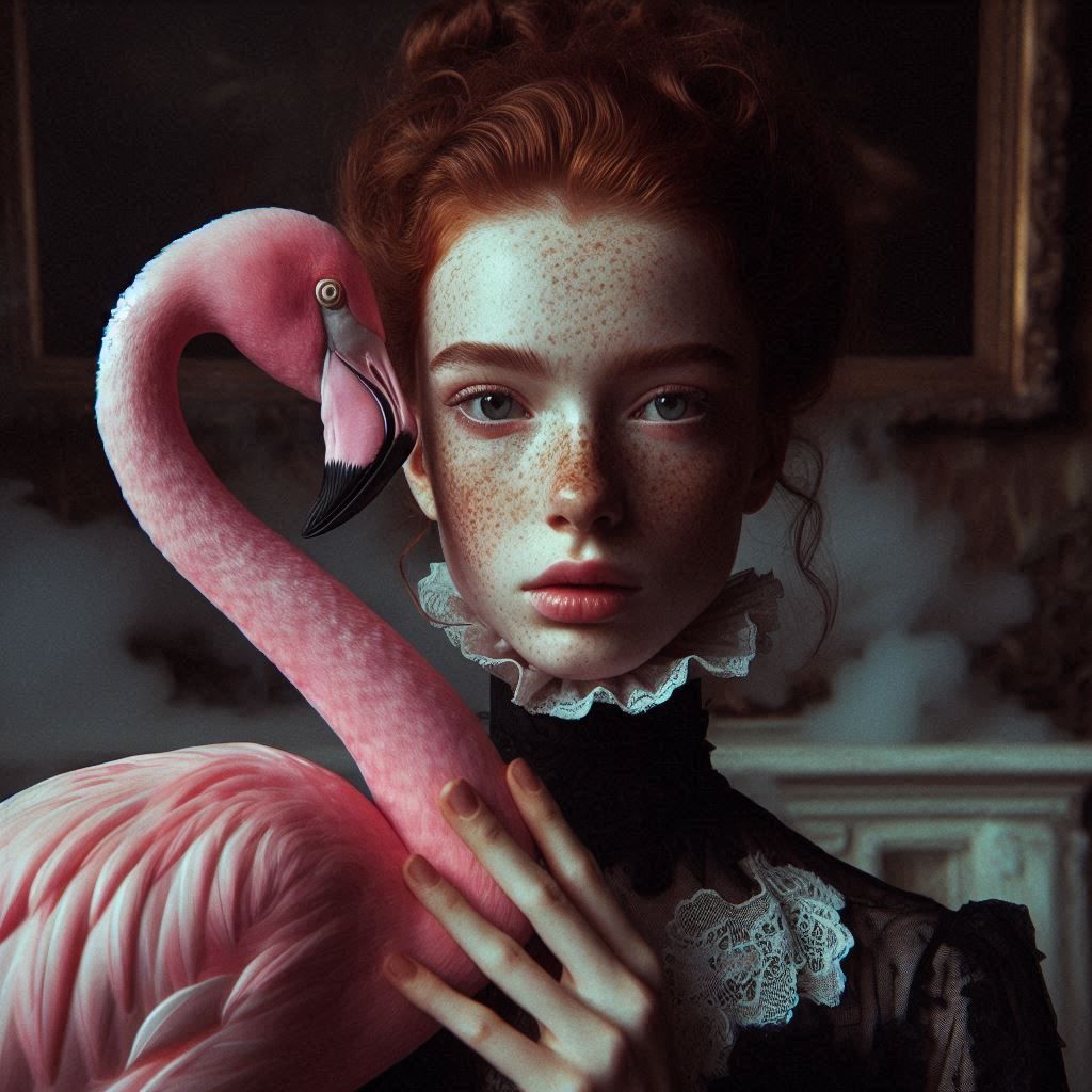 The Lady of the House and her Flamingo