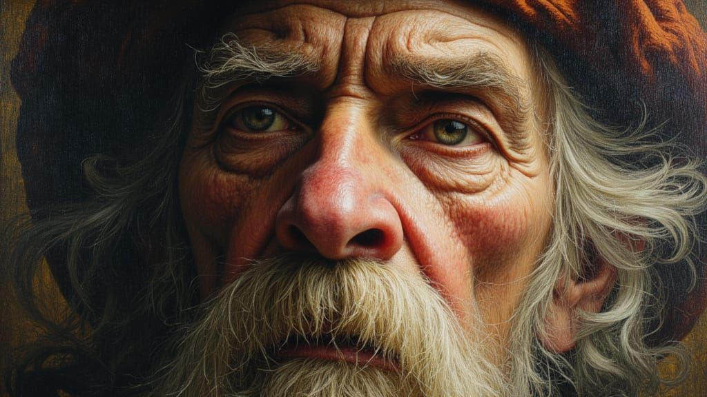 Close-up of an old man
