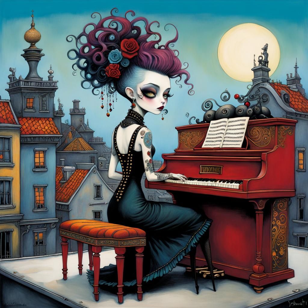 Rooftop Piano  by @Crystal