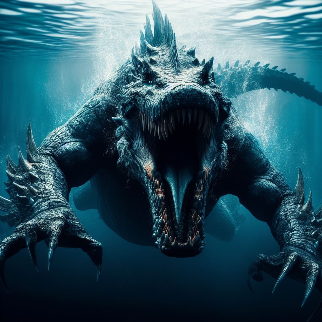 Reptilian sea monster
