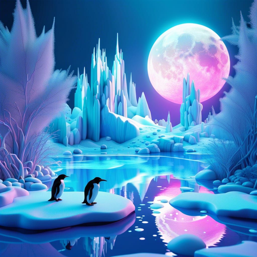 ice landscape fantasy world  by @Ori