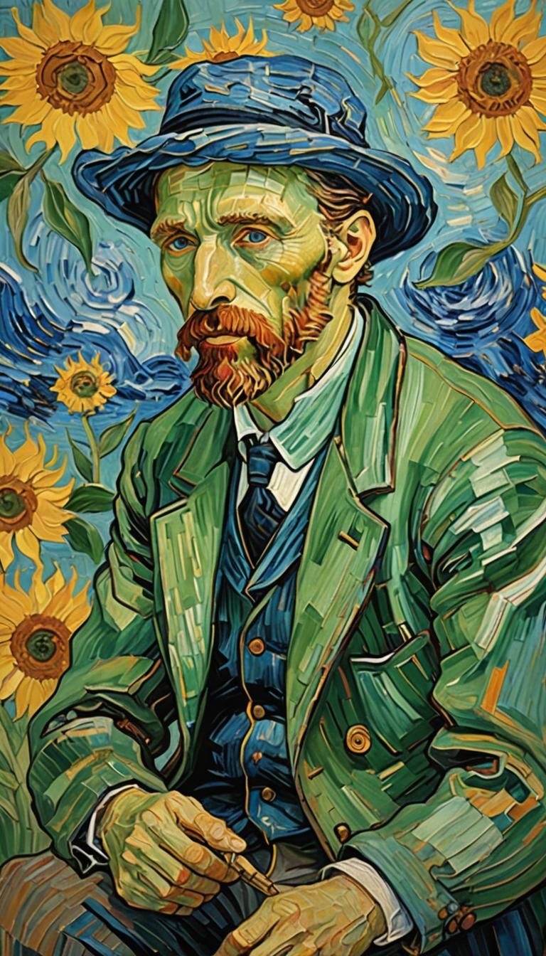Van Gogh model in figure study abstract art complementary co...