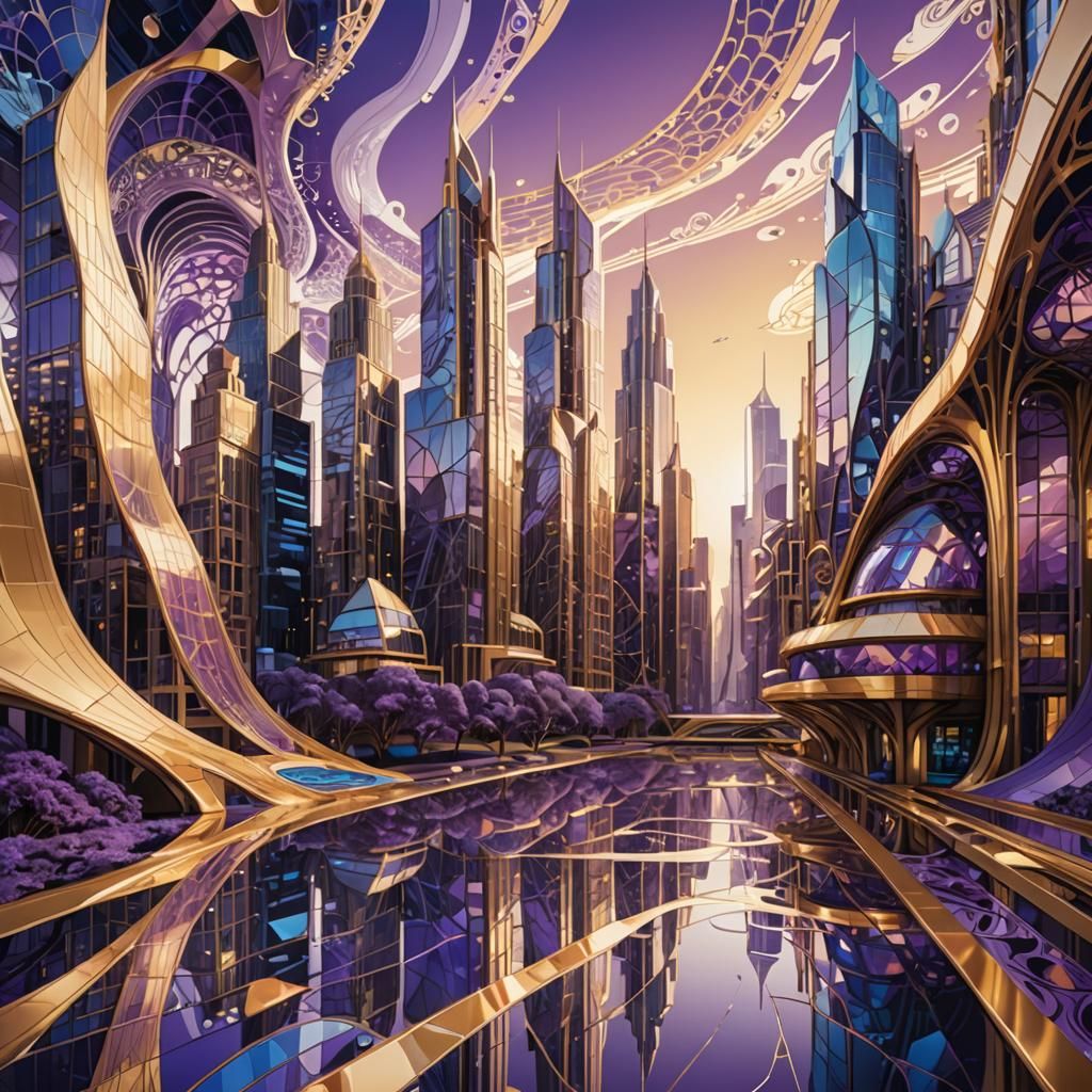 The rain clears from Urbspurpura, the Capital City of Planet Gornesque.