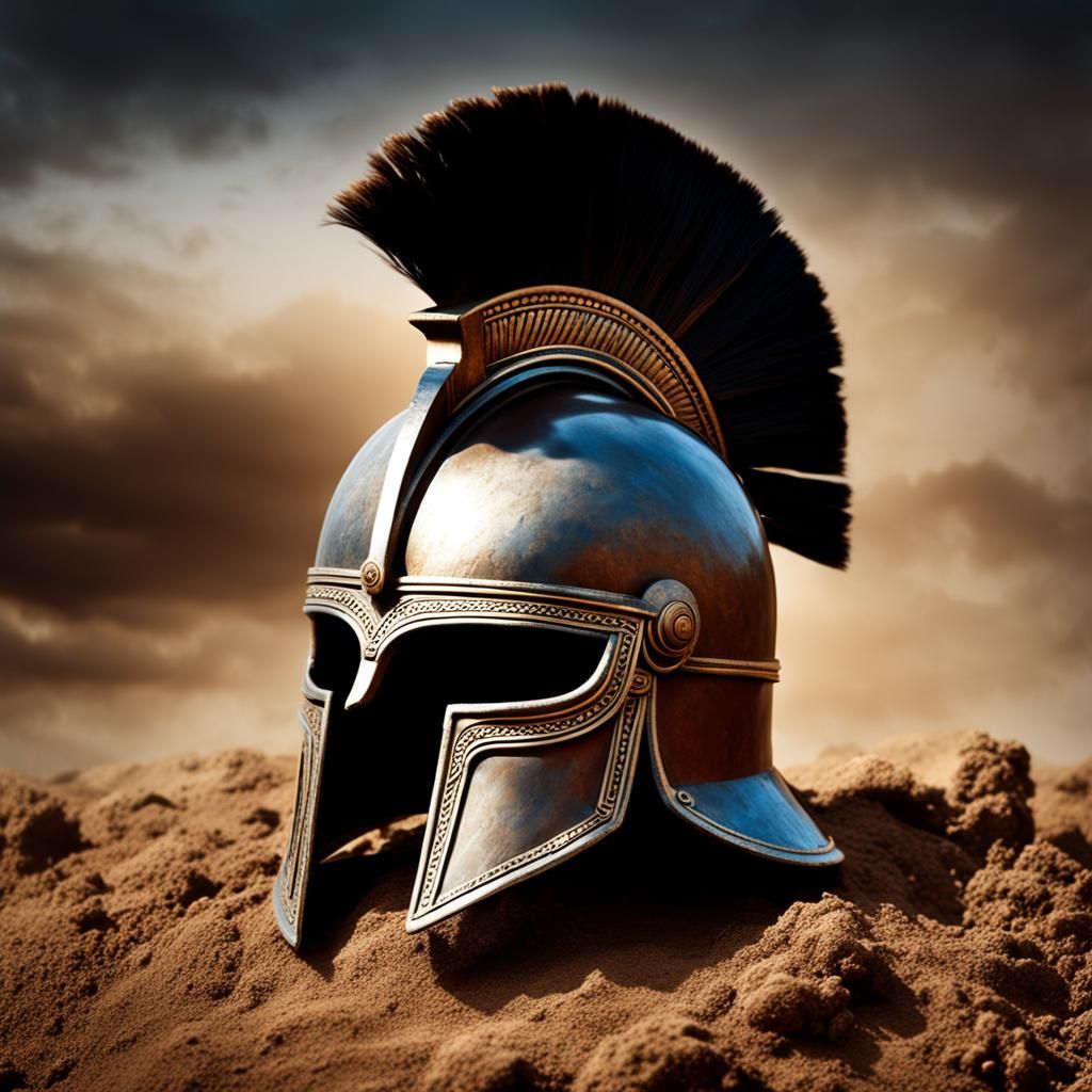 Hoplite helmet - AI Generated Artwork - NightCafe Creator