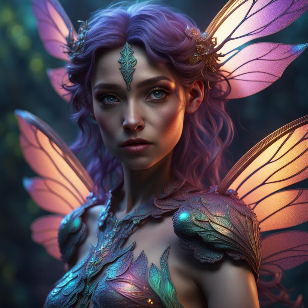 Iridescent model featured fairy. - AI Generated Artwork - NightCafe Creator