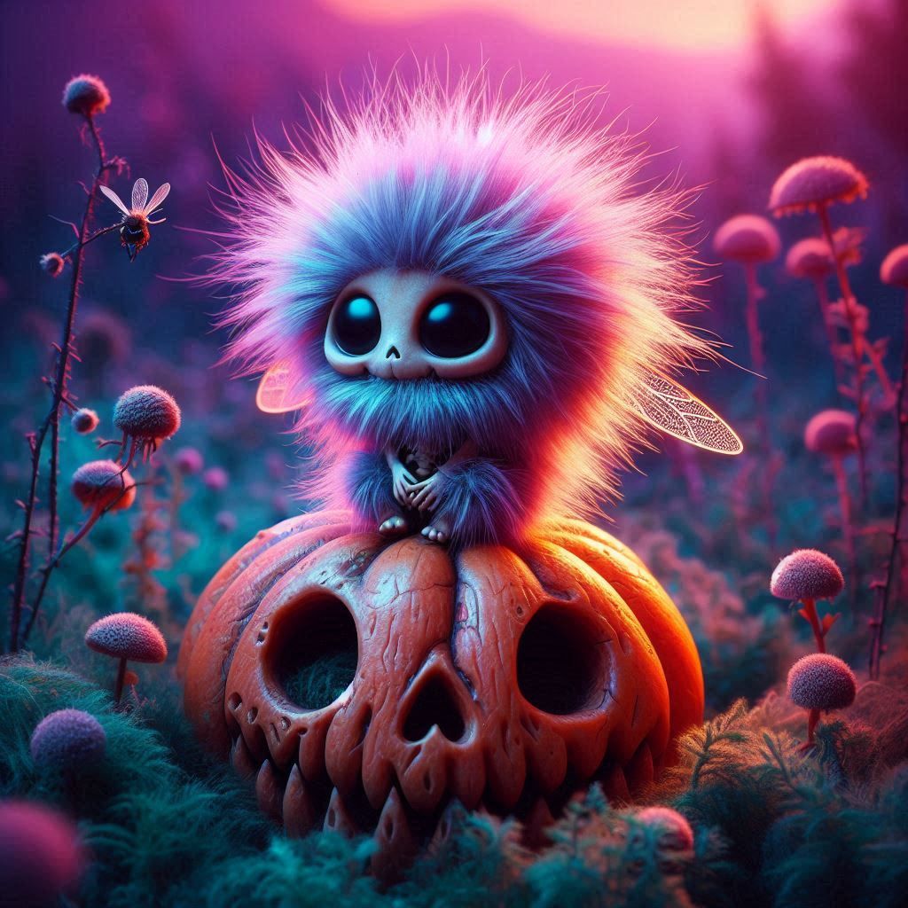 Hairy Fairy on Pumpkin