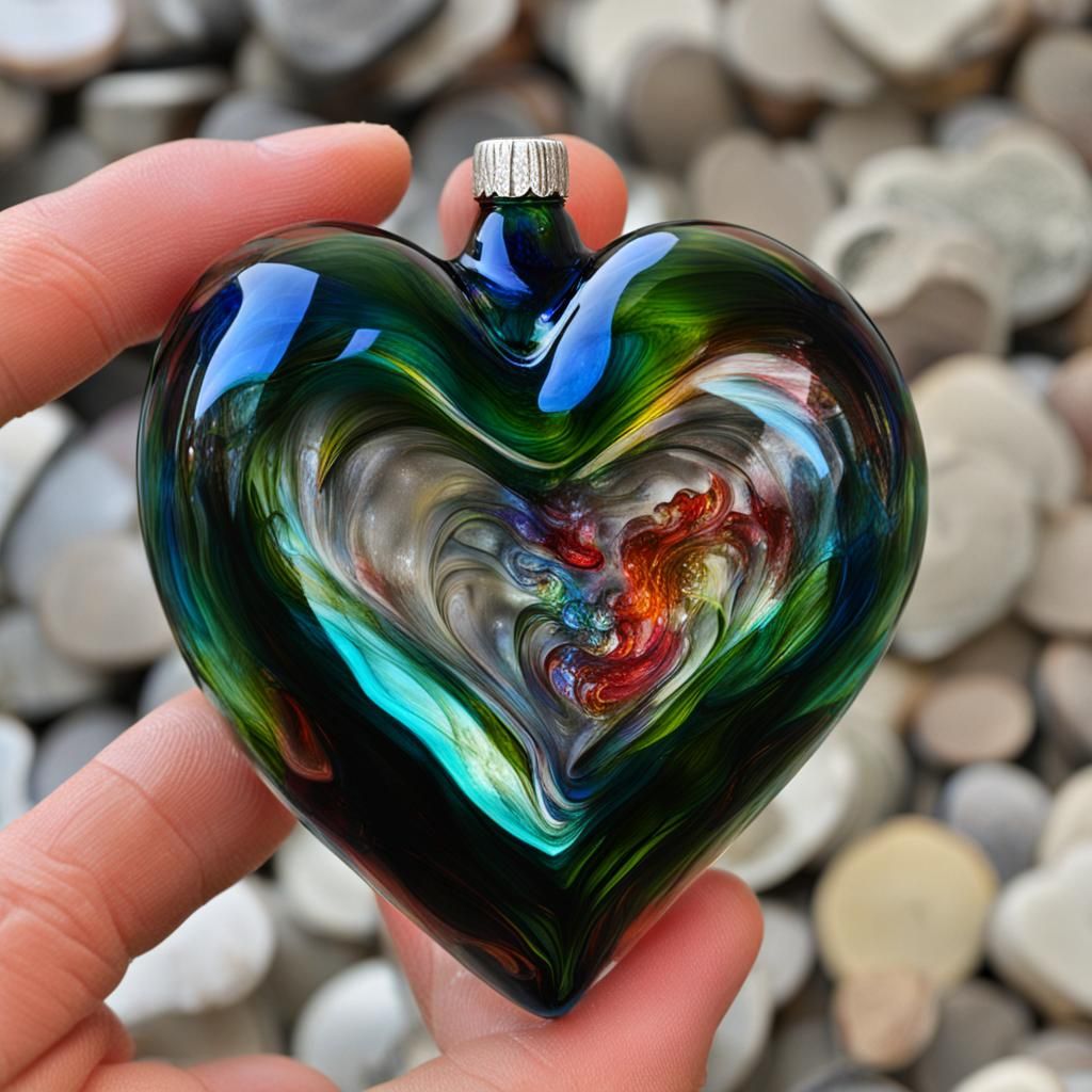 Green Glass Heart