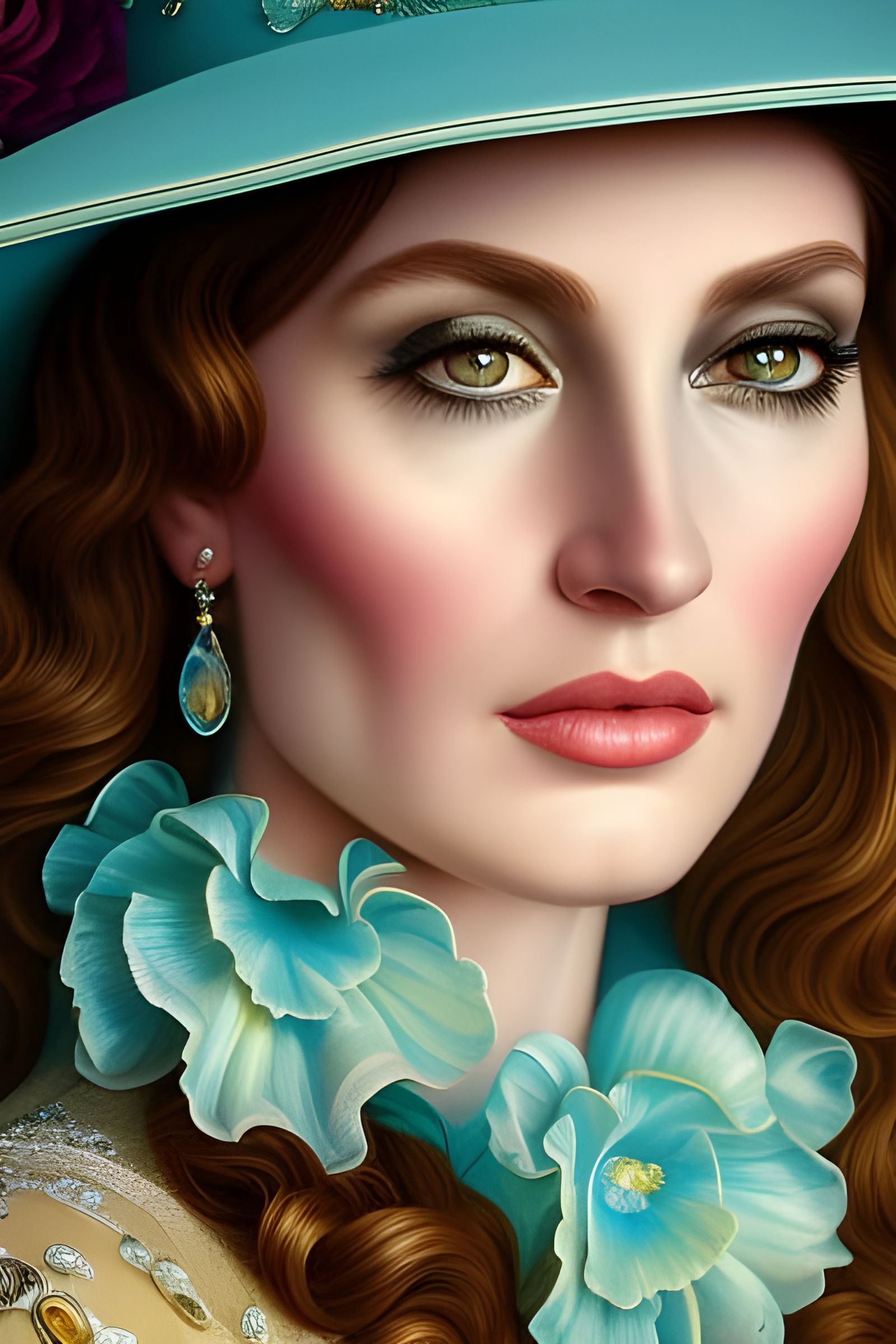 turquoise flower dress AI Generated Artwork NightCafe Creator