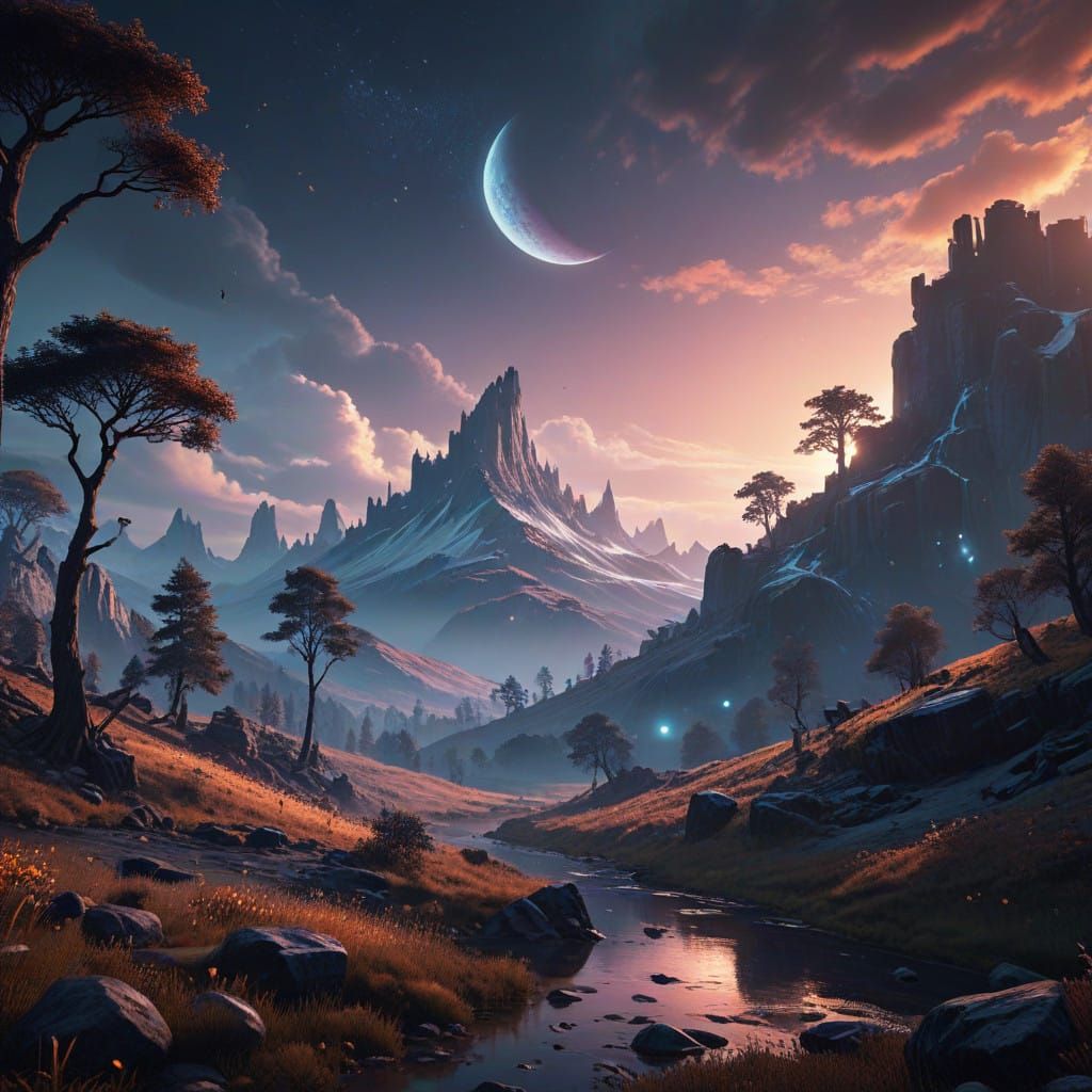 Ethereal Painterly  landscape  by @Kosh