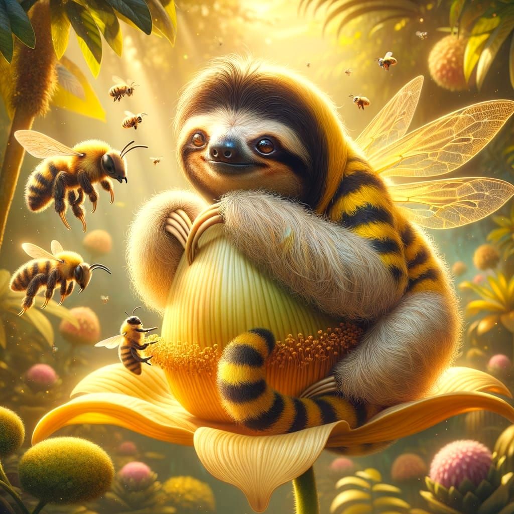 Lazy? No, I'm a busy bee!  by @Hallkatla