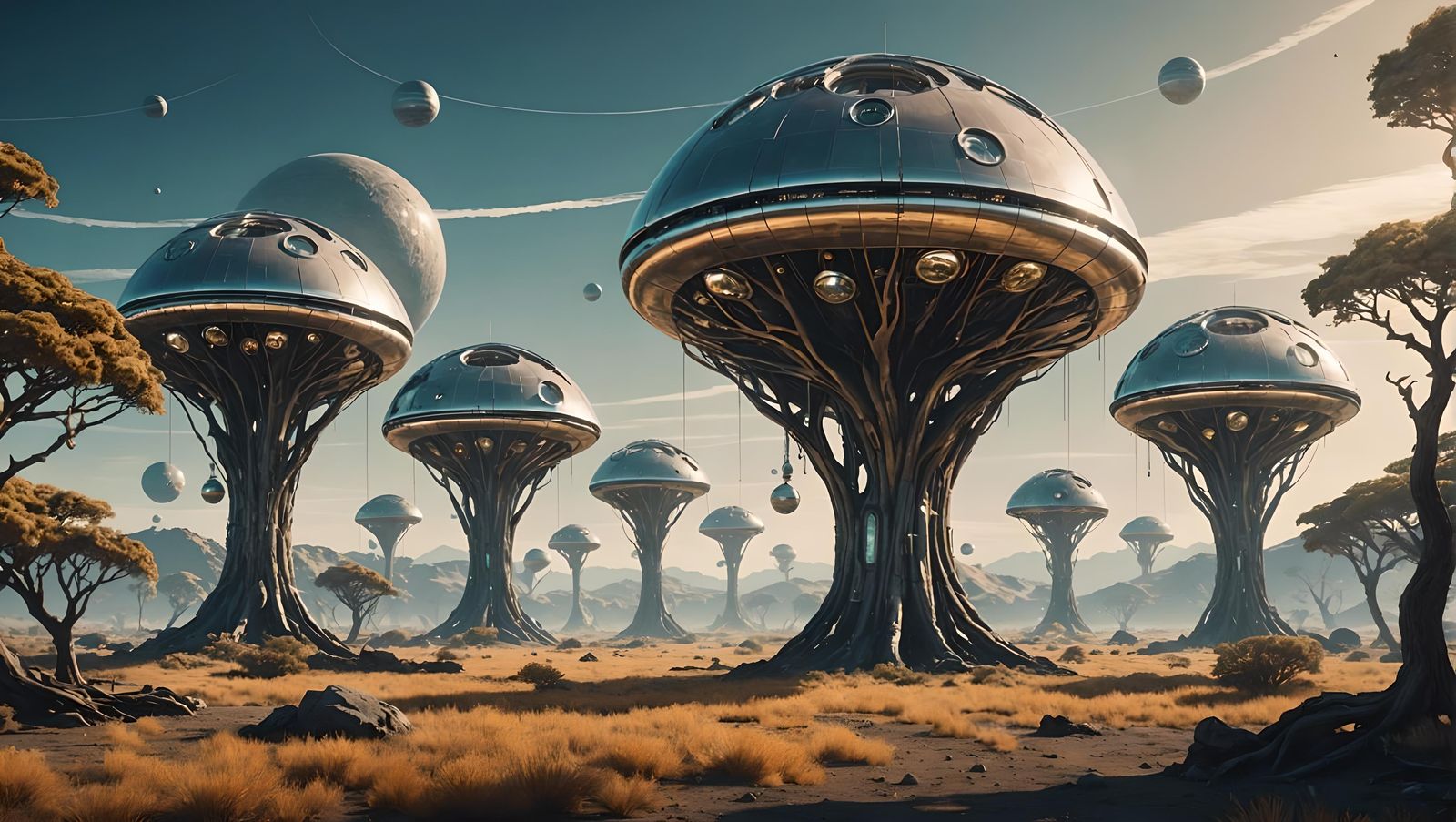 Alien tree houses.
