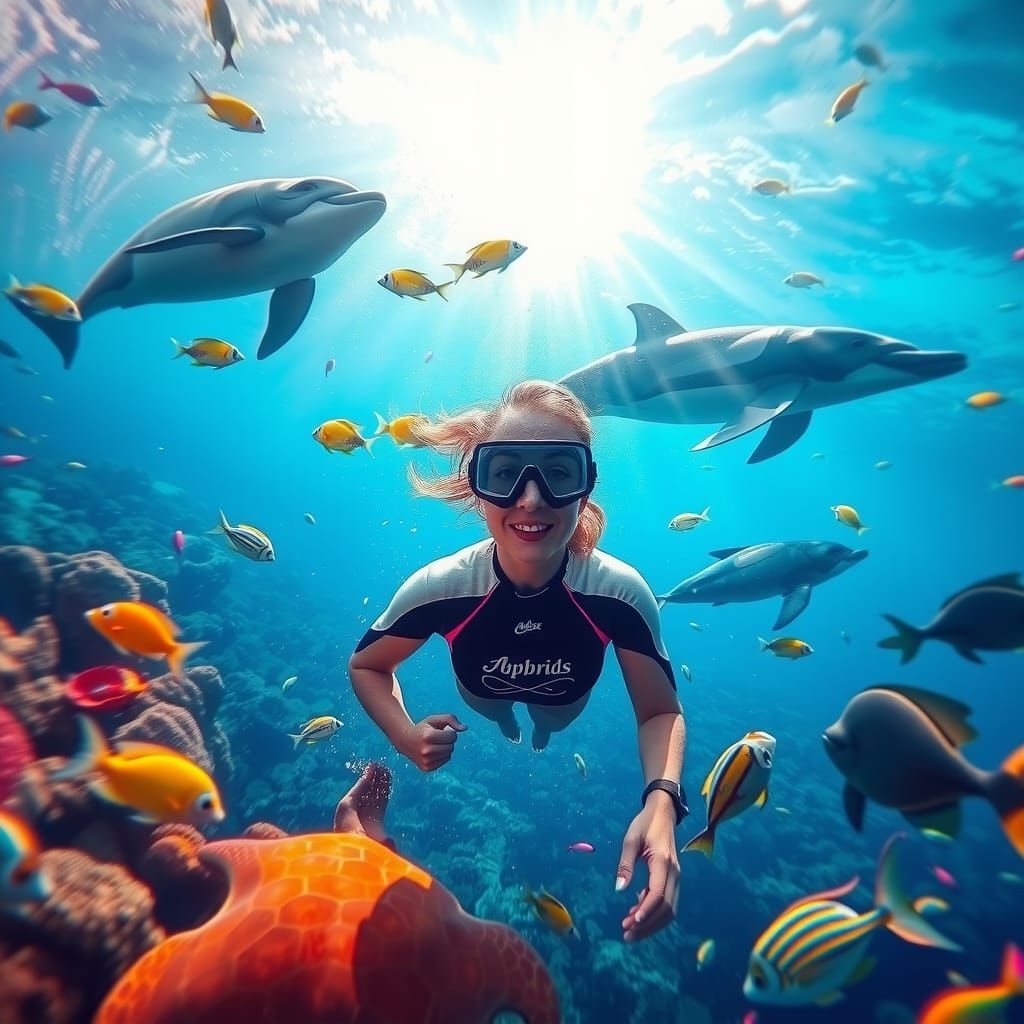 Snorkeling in a Vibrant Ocean with Marine Life
