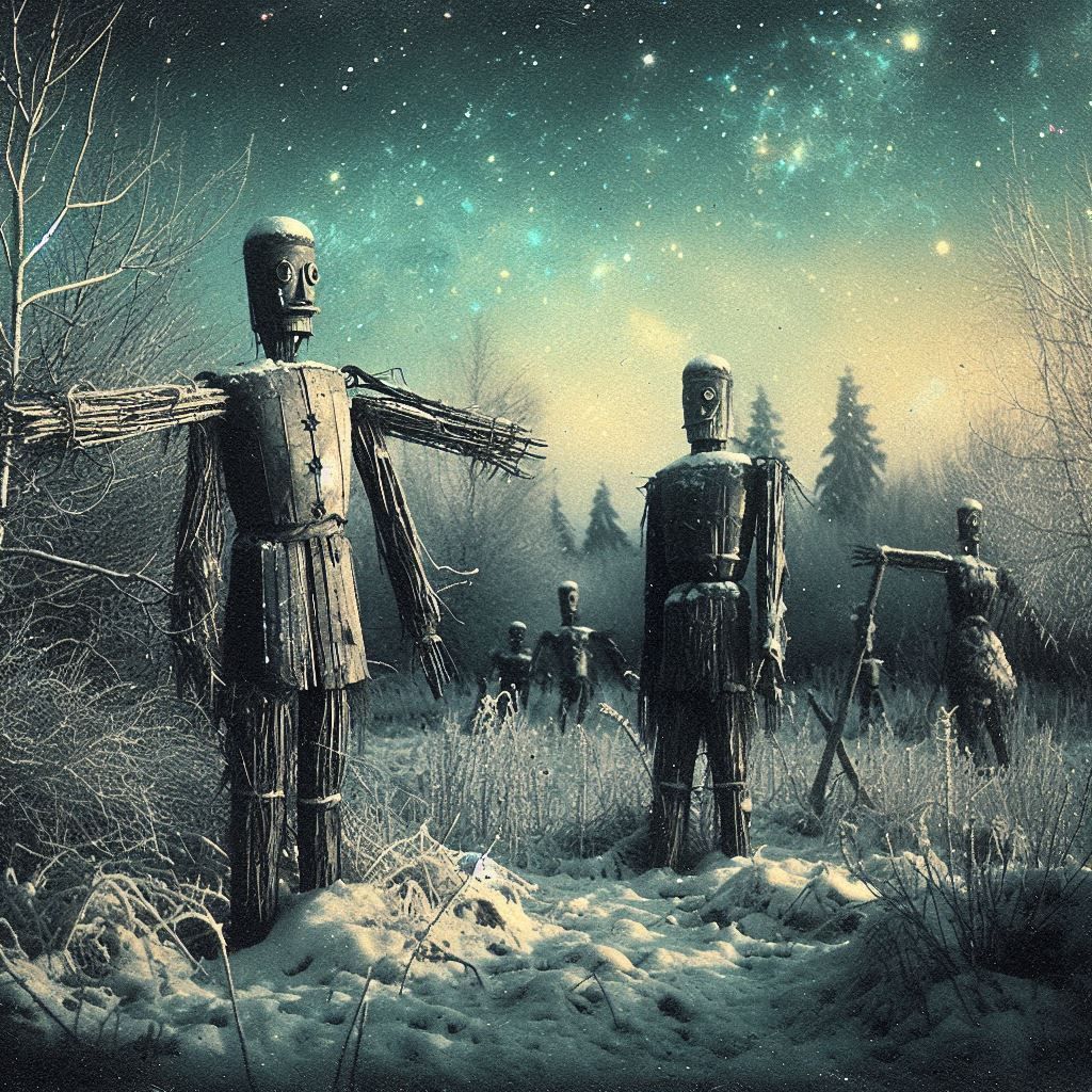 winter scarecrows