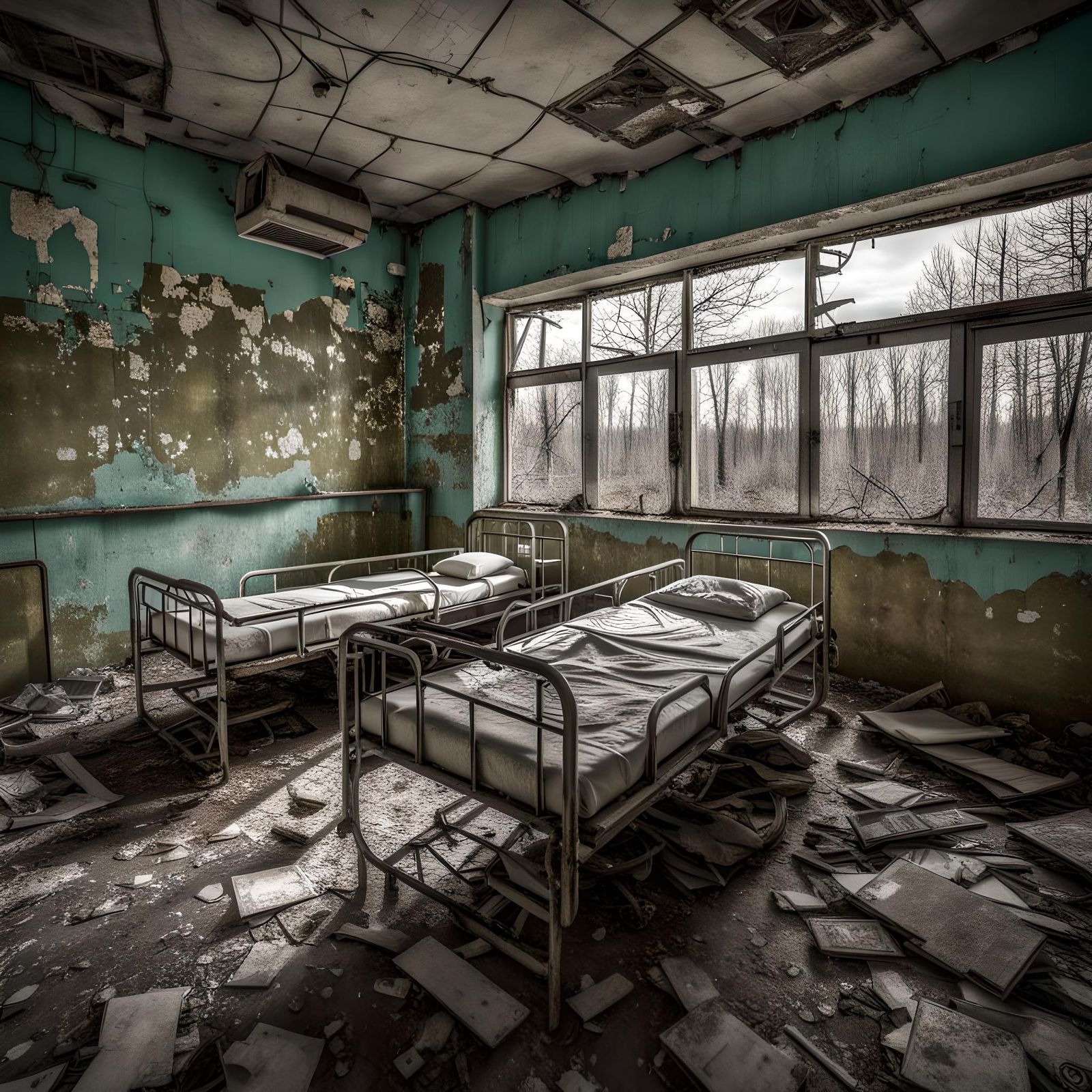 Iconic photograph of the abandoned maternity ward in Hospital No. 126 of Pripyat, Chernobyl Nuclear Power ...  by @madalina