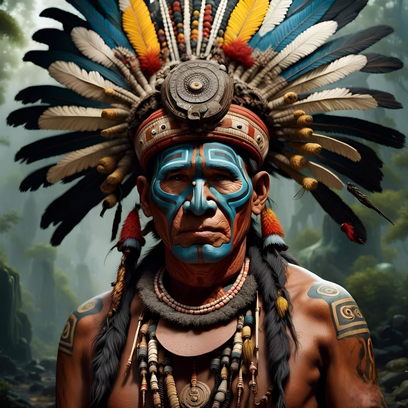 Mayan Warrior AI Generated Artwork NightCafe Creator