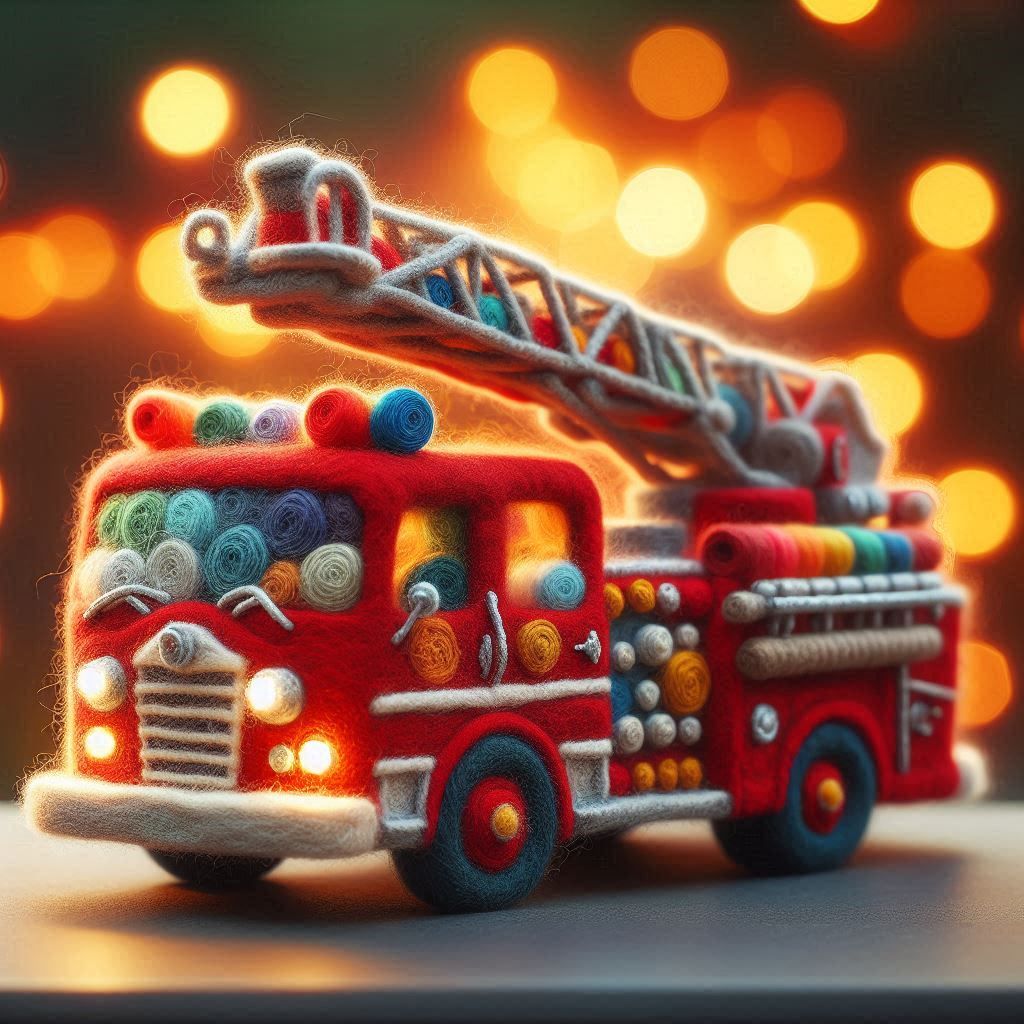 Felted Fire Engine