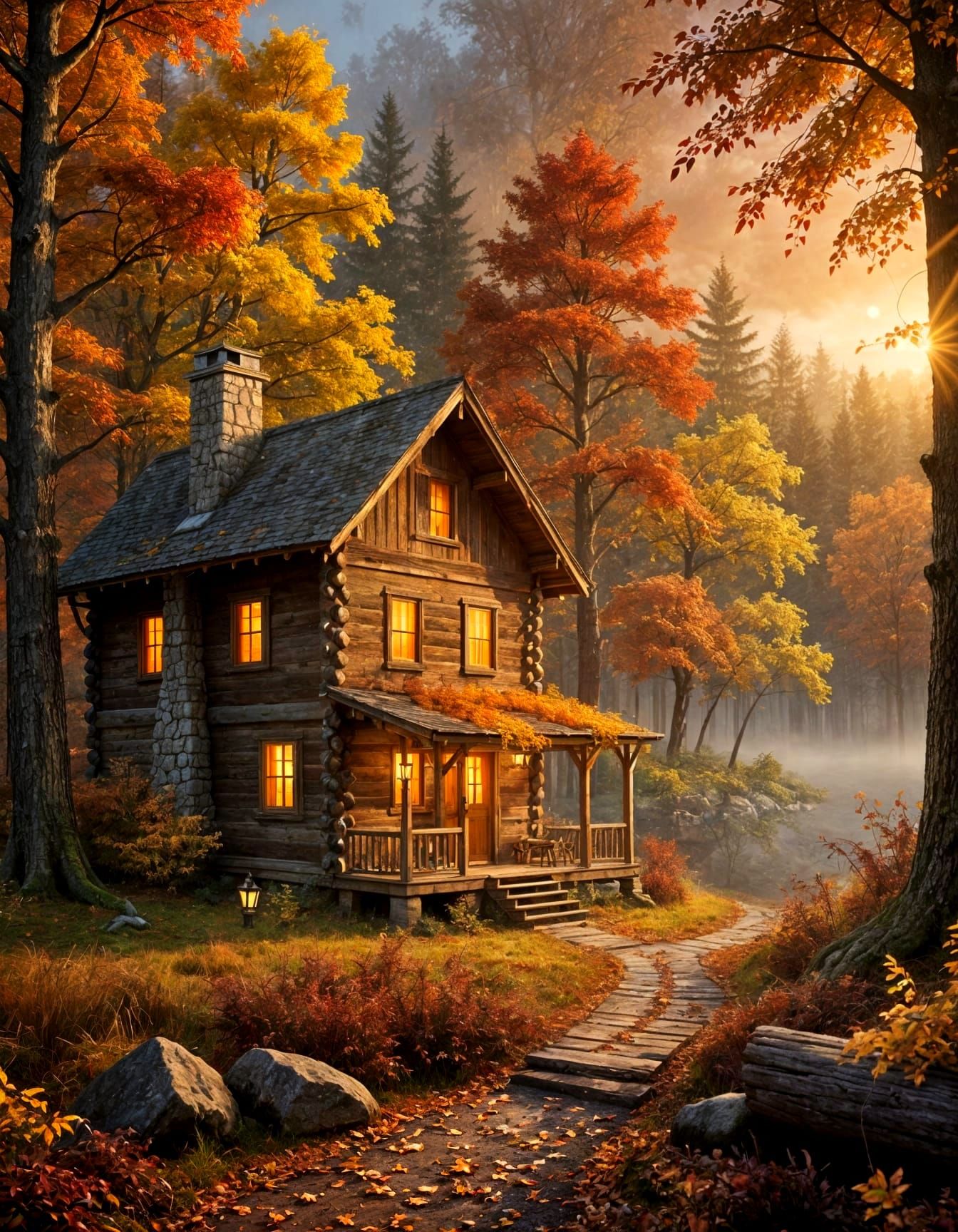 Cabin in the woods....  by @John P